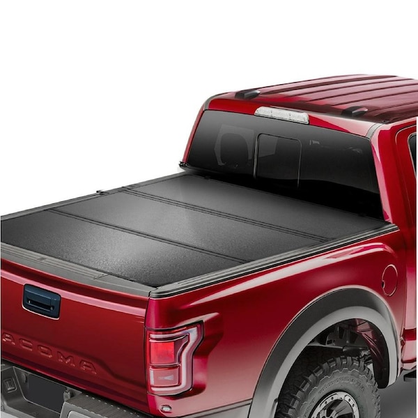 Tri-Fold Truck Bed Tonneau Cover, Compatible with 2016-2023 Toyota Tacoma, 1537 mm Bed, Only Fit 1537 x 1397 mm Inside Bed, 181.4 kg Load Capacity with Built-in LED Light, Quick Folding,