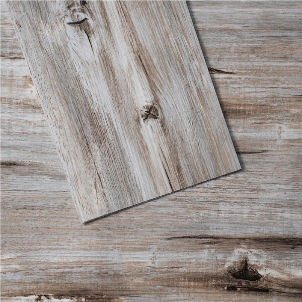 Self Adhesive Vinyl Floor Tiles 36 x 6 inch, 36 Tiles 0.62mm Thick Peel & Stick, Vintage Wood Grain DIY Flooring for Kitchen, Dining Room, Bedrooms & Bathrooms, Easy for Home
