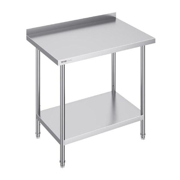 24 x 36 x 36 Inch Stainless Steel Work Table, Commercial Food Prep Worktable Heavy Duty Prep Worktable, Metal Work Table with Adjustable Height for Restaurant, Home and