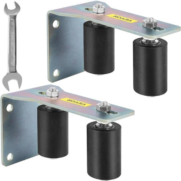 Gate Roller Guide Gate Roller w/90° Bracket 3” Black Nylon Roller-2Pack