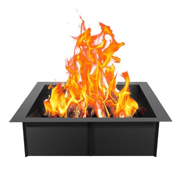 Fire Pit Ring Square 42x42 in Outer Steel Liner DIY Campfire Ring Firepit