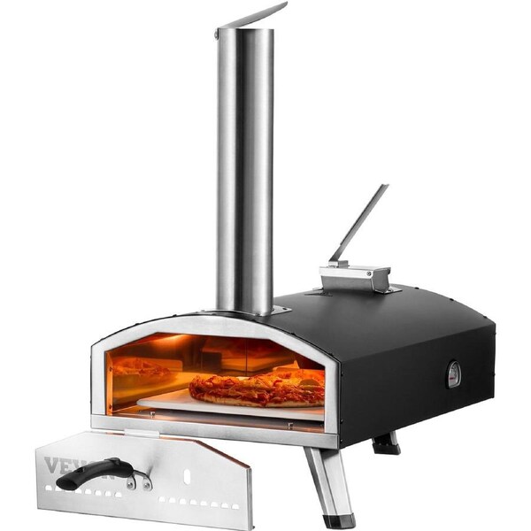 Outdoor Pizza Oven, 12" Wood Fired Pizza Ovens, Pellet Pizza Stove with Thermometer, Portable Pizza Maker for Outside Backyard Patio Camping, Pizza Stone, Carry Bag, Shovel,