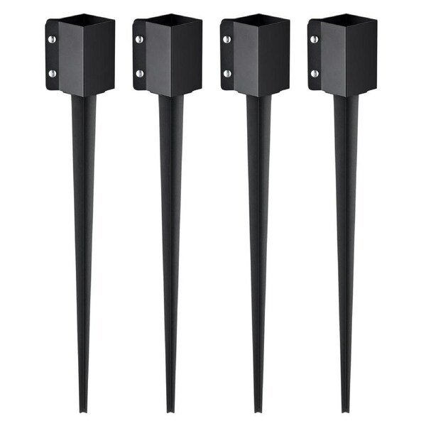 Fence Post Anchor Ground Spike 4 Pack 36 x 4 x 4 In Metal Fence Stakes