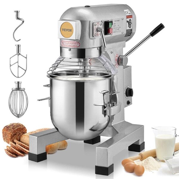 Commercial Food Mixer 10L 3-Speed Stand Dough Mixer 550W for Restaurant