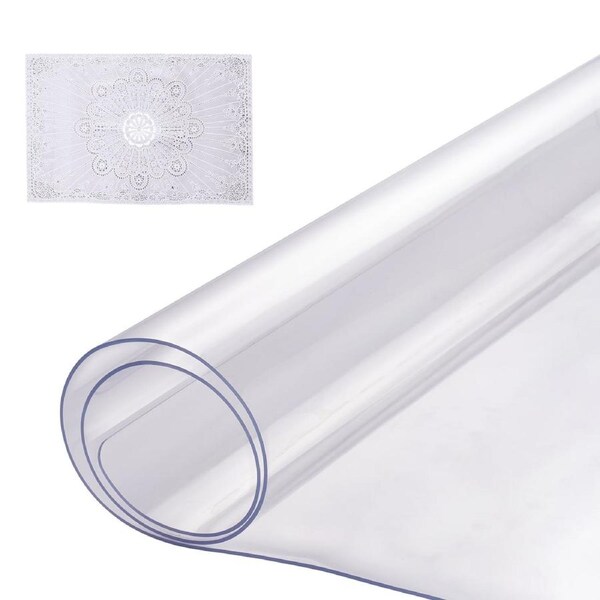 PVC Table Protector 16x32 Inch Clear Plastic Desk Protector 1.5mm Thick