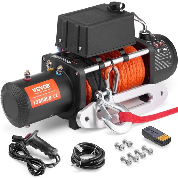 Electric Winch Truck 6123 kg Synthetic Rope Waterproof Remote Control