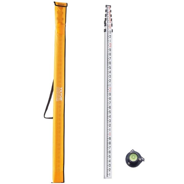 Measuring Rod 18-Feet/10ths 6 Sections Telescopic Grade Rod 1/10ft w/ Bag