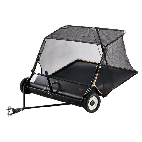 Tow-Behind Lawn Sweeper 132cm Leaf Yard Collector 26 cu.ft. Adjustable