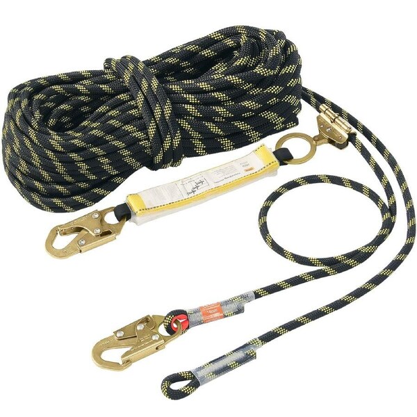 Vertical Lifeline 150ft (45.7m) Outdoor Climbing Rope Black & Yellow