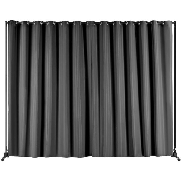 Room Divider, 8 ft x 10 ft (96×120inch) Portable Panel Room Divider with Wheels Curtain Divider Stand, Room Divider Privacy Screen for Office, Bedroom, Dining Room, Study,