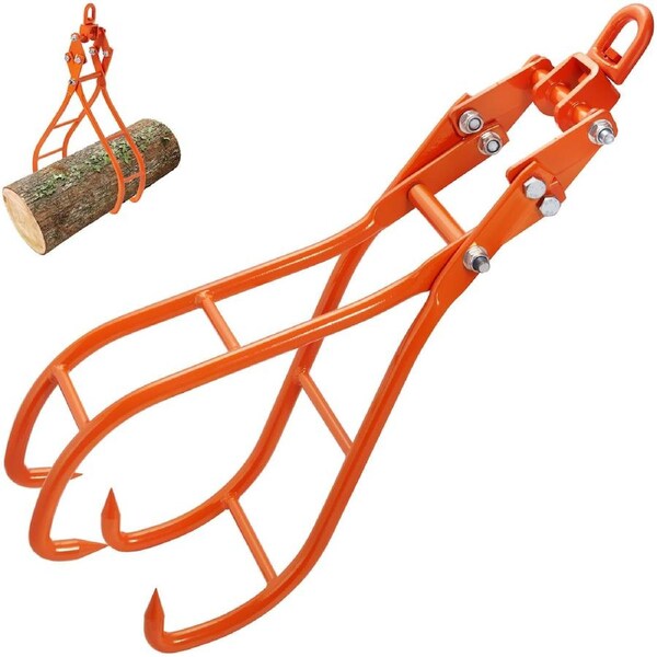 Timber Claw Hook, 36 inch 4 Claw Log Grapple for Logging Tongs, Swivel Steel Log Lifting Tongs, Eagle Claws Design with 3307 lbs/1500 kg Loading Capacity for Tractors, ATVs, Trucks,