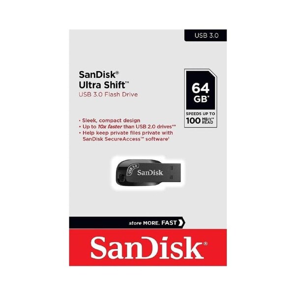 SanDisk Ultra Shift 64GB 100MB/S USB 3.0 Flash Drive Memory Stick Pen PC MAC