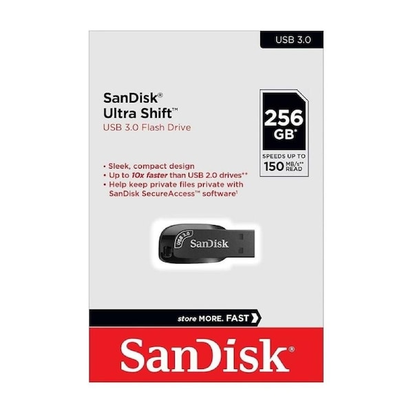 SanDisk Ultra Shift 256GB 100MB/S USB 3.0 Flash Drive Memory Stick Pen PC MAC