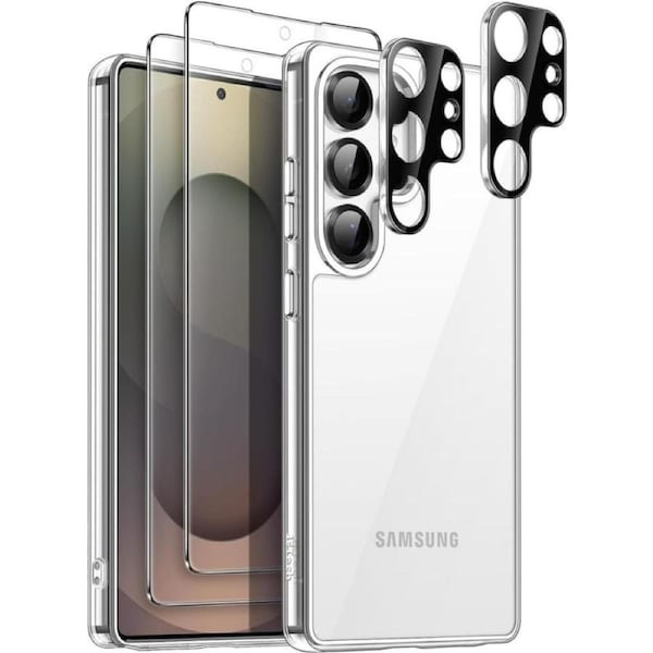 JETech 5 in 1 Case for Samsung Galaxy S25 Ultra 5G with 2-Pack Each Tempered Glass Screen Protector and Camera Lens Protector, Non-Yellowing Shockproof Bumper Phone Cover