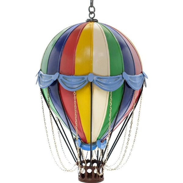 Boyle Medium Handmade Hand-Painted Rainbow Metal Balloon Ornament 40cm