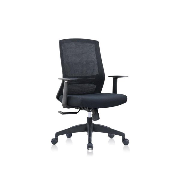 Yolo Mesh Back Fabric Seat Computer Working Task Office Chair Black