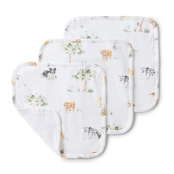 Snuggle Hunny Dog Park Organic Wash Cloths - 3 Pack