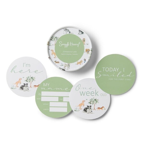 Snuggle Hunny Dog Park & Seedling Reversible Milestone Cards