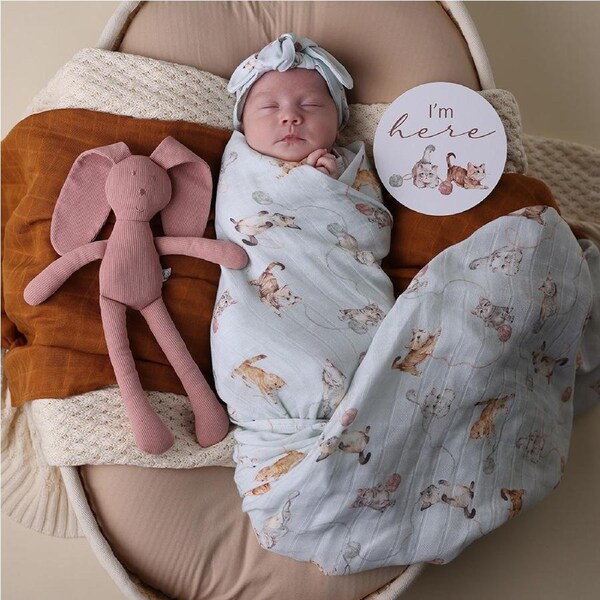 Snuggle Hunny Kittens Organic Muslin Wrap