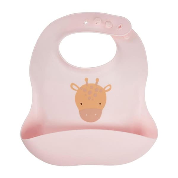 Splosh Baby Giraffe Silicone Feeding Bib Adjustable Food Catcher 23x24cm Pink 0+
