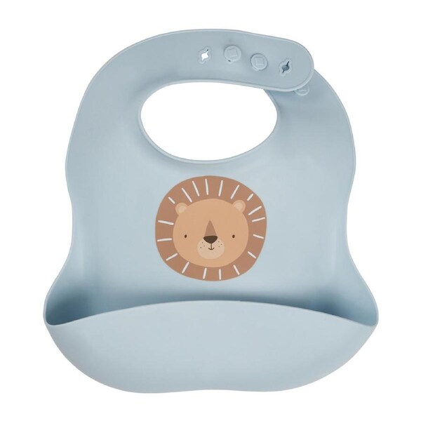 Splosh Baby Lion Silicone Feeding Bib Adjustable Infant Food Catcher 24cm BLU 0+