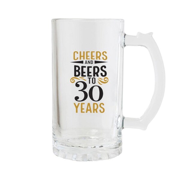 Splosh Sip Celebration 30th Birthday Beer Glass Drinking Cup 470ml CLR