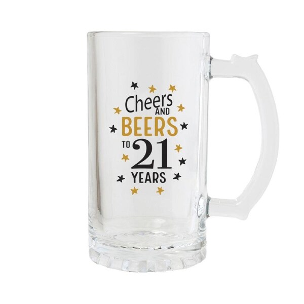 Splosh Sip Celebration 21st Birthday Beer Glass Drinking Cup 470ml CLR