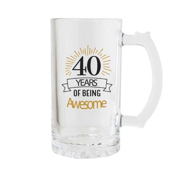 Splosh Sip Celebration 40th Birthday Beer Glass Drinking Cup 470ml CLR