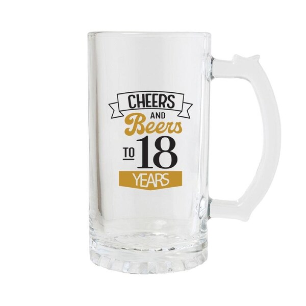 Splosh Sip Celebration 18th Birthday Beer Glass Drinking Cup 470ml CLR