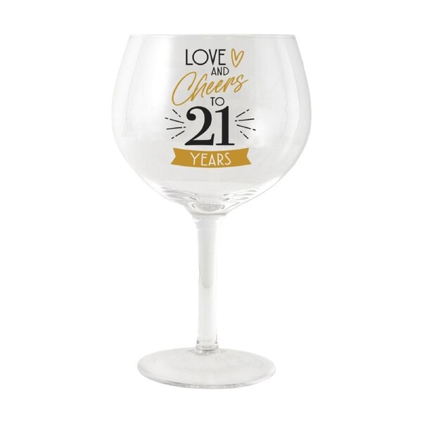 Splosh Sip Celebration 21st Balloon Glass Cocktail Drinkware 675ml CLR