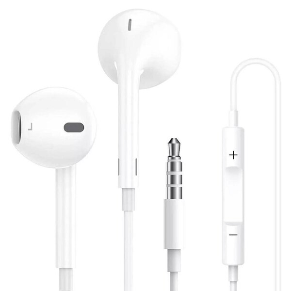 3.5mm Audio Jack Headphones Wired Earphones Volume Control & Microphone Cable Au