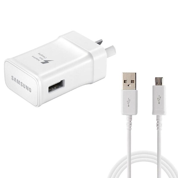 Genuine Samsung Fast Wall Charger Adapter Micro USB Cable Cord Galaxy S6 S7 W