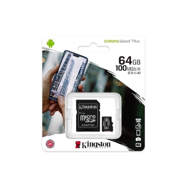 Kingston Canvas Select Plus 64GB Micro SD Card SDXC 100MB/S Phone Memory Card