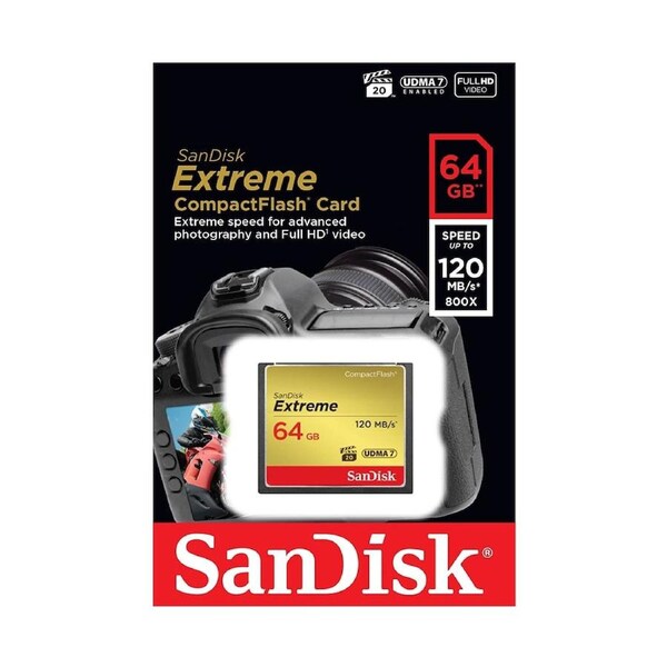SanDisk Extreme UDMA7 64GB Compact Flash CF Memory Card DSLR Camera Full HD