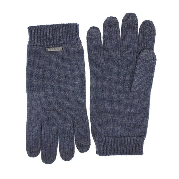 Dents Mens Pure Merino Wool Touchscreen Gloves - Indigo M