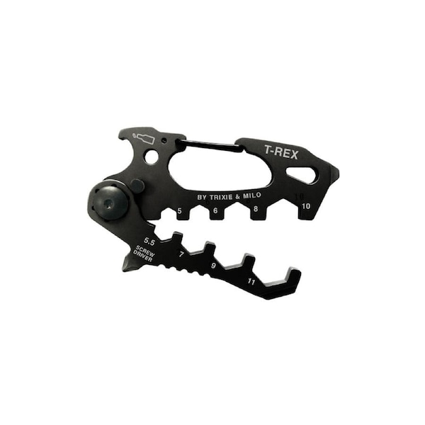Trixie & Milo T-Rex 15-in-1 Portable Carabiner Hand Multi-Tool 7.5x9cm Black