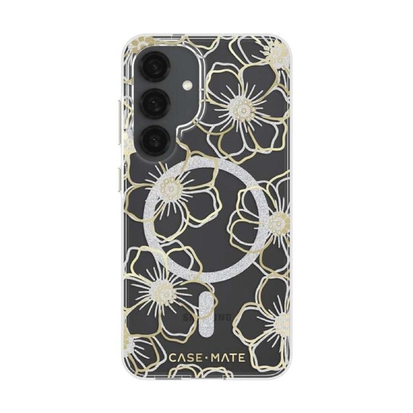 Case-Mate Floral Gems Case for Samsung Galaxy S25 - Gold/Magnet