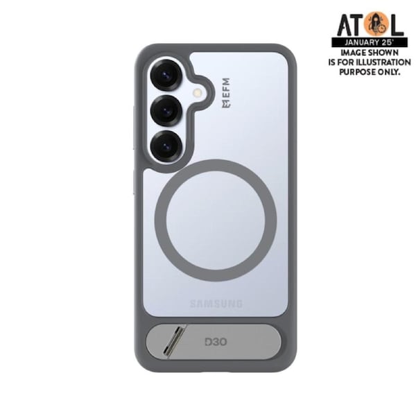 EFM Alta Case with D3O BIO for Samsung Galaxy S25 - Grey/Clear