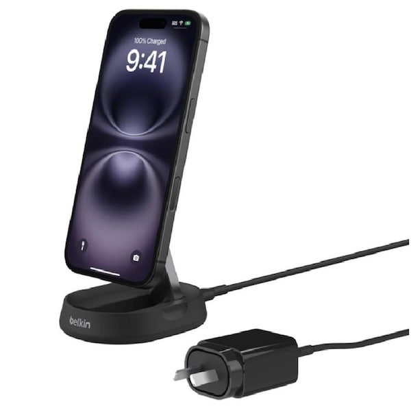 Belkin BoostCharge Pro Convertable Magnetic Wireless Charging Stand With Qi2 15W-Black(WIA008auBK),20W PSU,1.5M USB-C Cable,CEW $2500,2 Years Warranty WIA008auBK