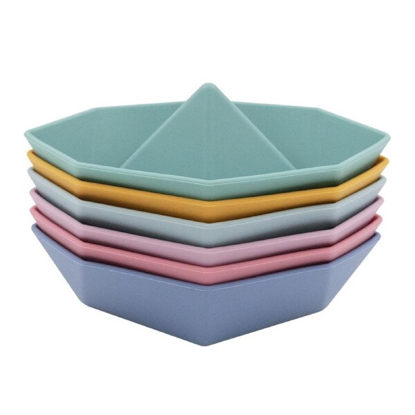 6PK Playground 10.5cm Origami Silicone Bath Boats Toy Kids/Children Fun Play
