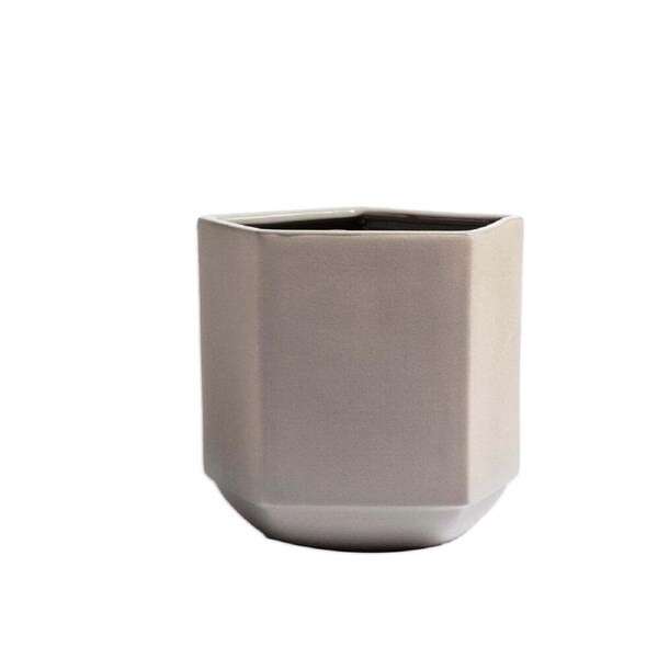 Ben David Hexagon Large Pot Planter Stone Decorative Display Lounge Decor