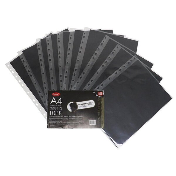 10pc Jasart A3 Professional Universal Refill Pockets Portfolio Clear Sleeves
