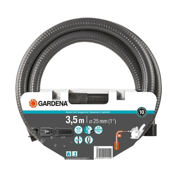 Gardena 1411-20 Durable Vacuum Resistant Inflow Suction Hose For Water Pump 3.5m