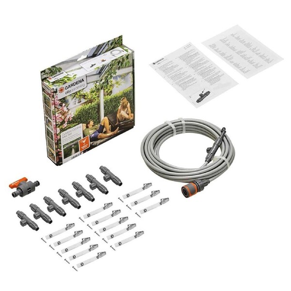 Gardena 13135-20 Cooling Mist Outdoor Water Sprayer Area Cooling Garden Set
