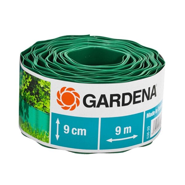 Gardena Plastic Outdoor Garden Bed Decorative Edging 9 cm x 9 m - Green