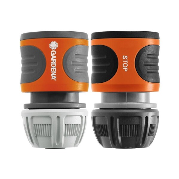 3pc Gardena 18283-20 13 & 15mm Backyard Garden Watering Hose Tap Connector Set