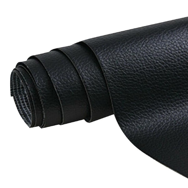 Self Adhesive PU Leather Repair Patch Couch Sofa Car Seat Renovation Sticker Black 20X50CM