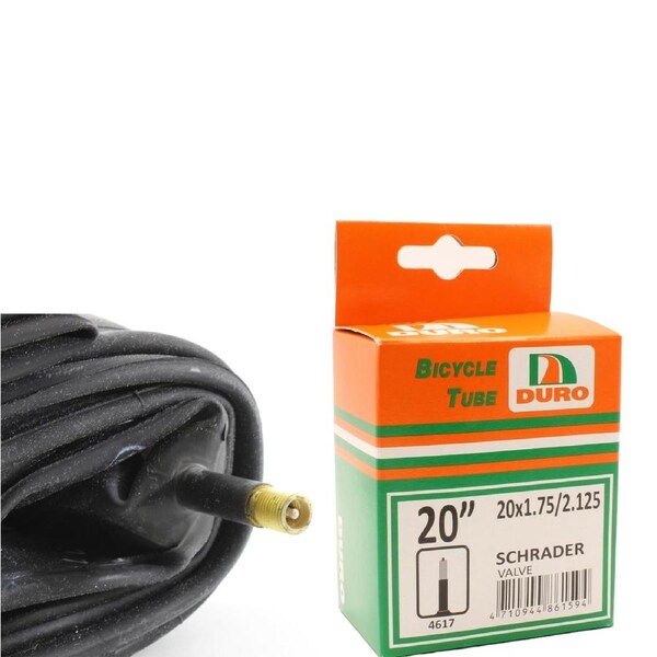 Duro 20" x 1.75 - 2.125 Bicycle Tyre Tube for 20 Inch Bike Tyres Schrader Valve