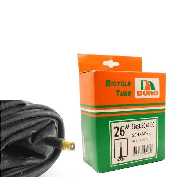 Duro 26" x 3.50/4.00 Fat Bike/E-Bike Tyre Tube for 26 Inch Bikes Schrader Valve