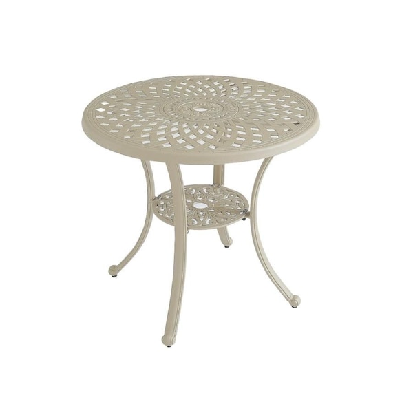 FurnitureOkay Orlando Cast Aluminium Outdoor Dining Table (78cm Round) - Sandstone